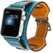 Curea iUni compatibila cu Apple Watch 1/2/3/4/5/6/7, 42mm, Cuff, Piele, Albastru